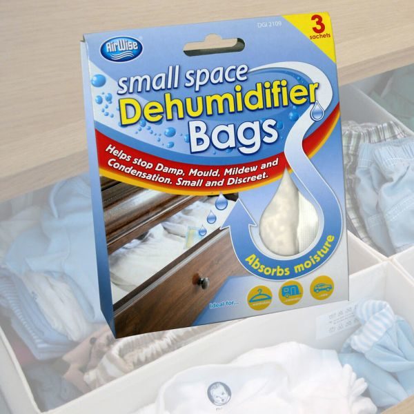 3 Packs of 2 Small Space Dehumidifier Bags 36g Helps Stop Damp Mould NEW 